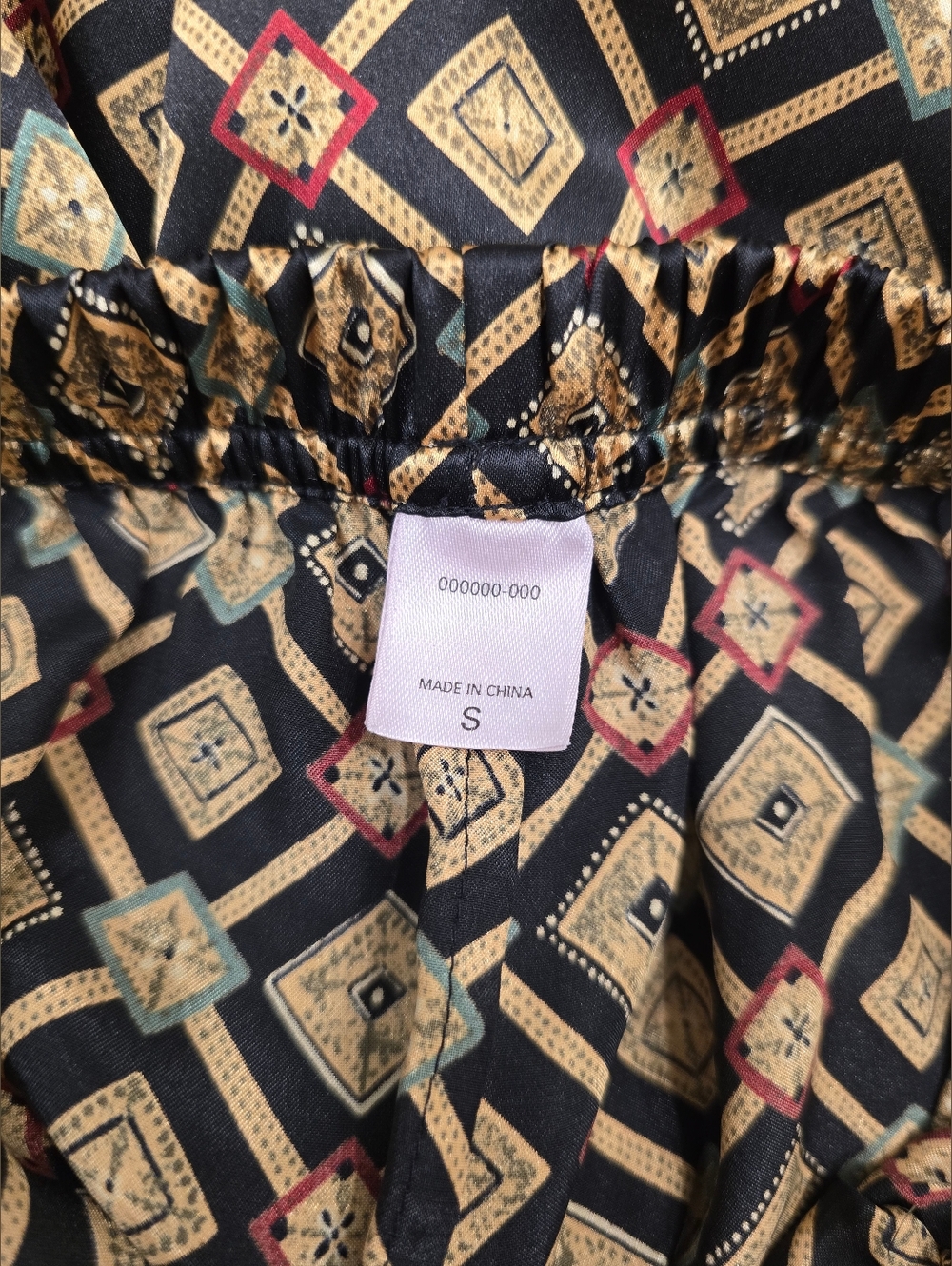 vintage Victoria's Secret pajama set black gold geometric pattern S - Picture 5 of 7